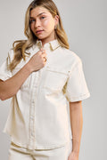Short Sleeve Denim Shirt - 7038
