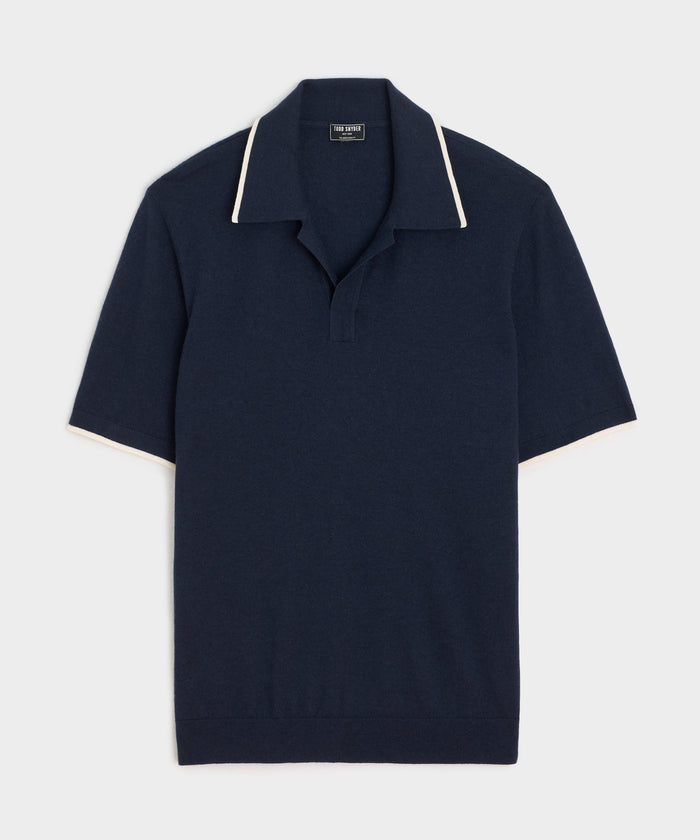 Silk-Cashmere Tipped Montauk Sweater Polo