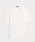 Silk-Cotton Ribbed Sweater Polo