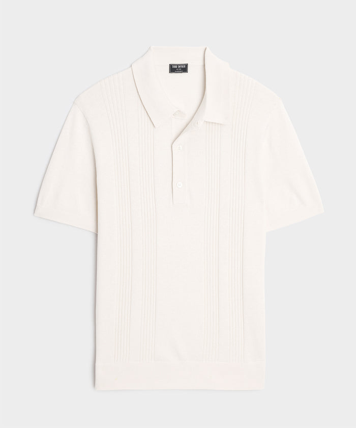 Silk-Cotton Ribbed Sweater Polo