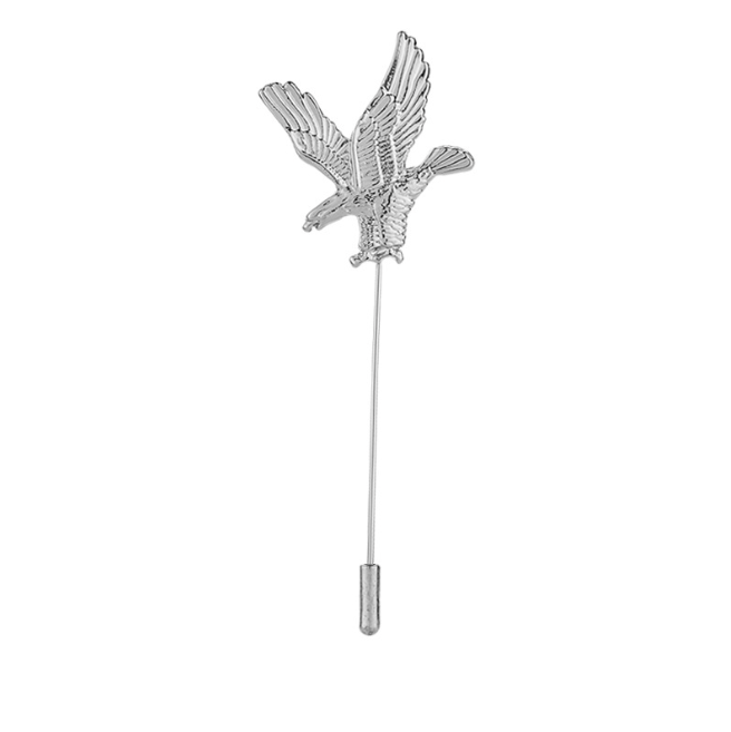 Silver American eagle lapel pin