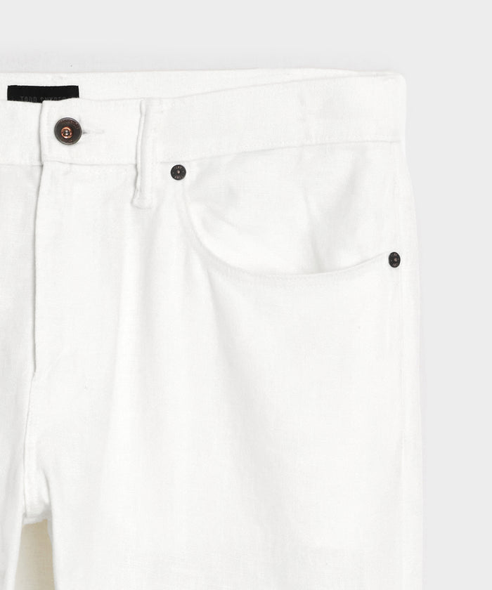Slim 5-Pocket Linen Pant
