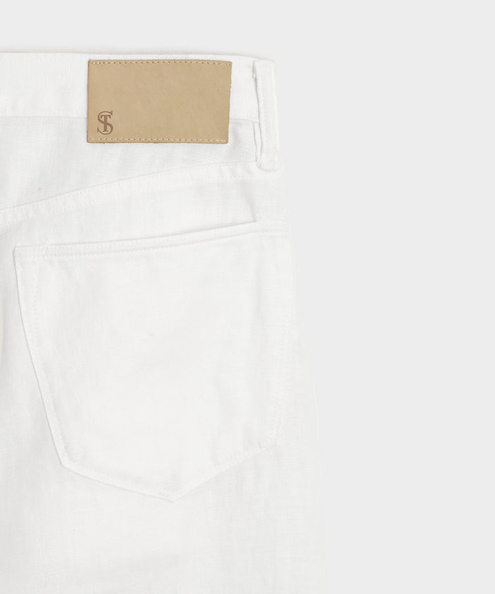 Slim 5-Pocket Linen Pant