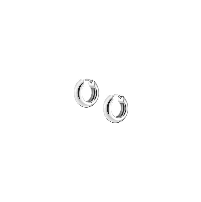 Small Gold Chunky Hinged Hoop Earrings Vermeil 14K 18K White Gold Single Pair First