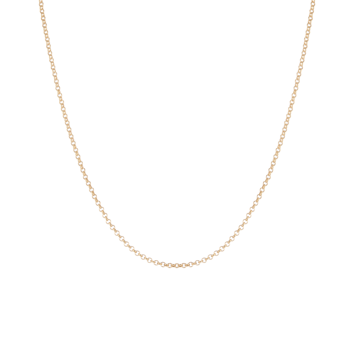 Small Rolo Chain Necklace Vermeil 14k Yellow Gold 16in 18in 20in 22in First