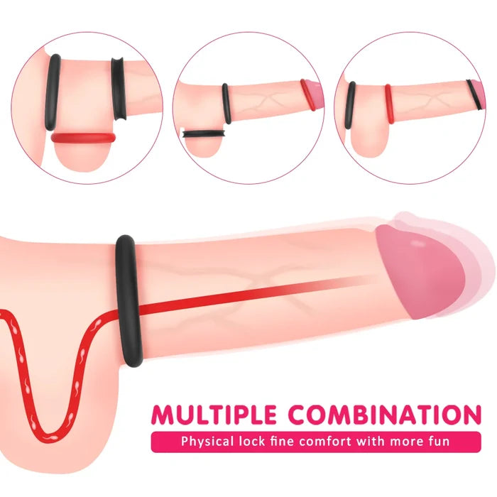 Soft Cock Ring Set for Men Delay Ejaculation Longer Lasting Erection