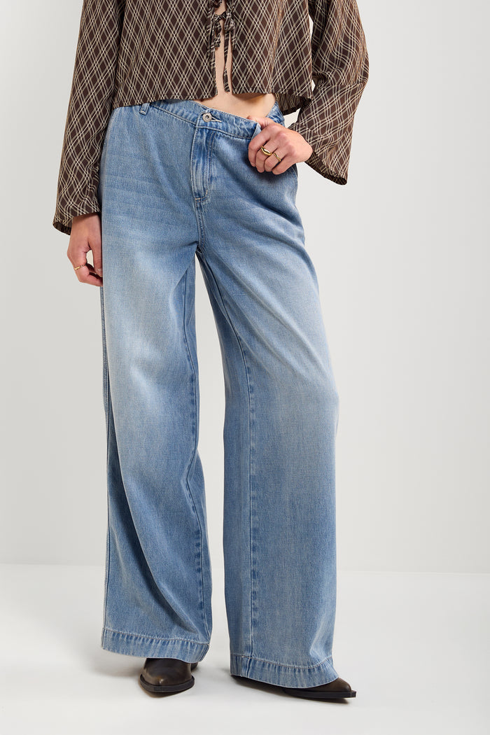 Soft Denim-Effect Trousers - 7046
