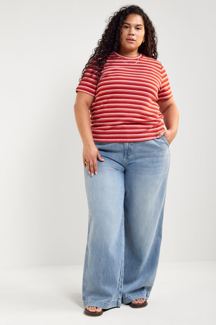 Soft Denim-Effect Trousers - 7046
