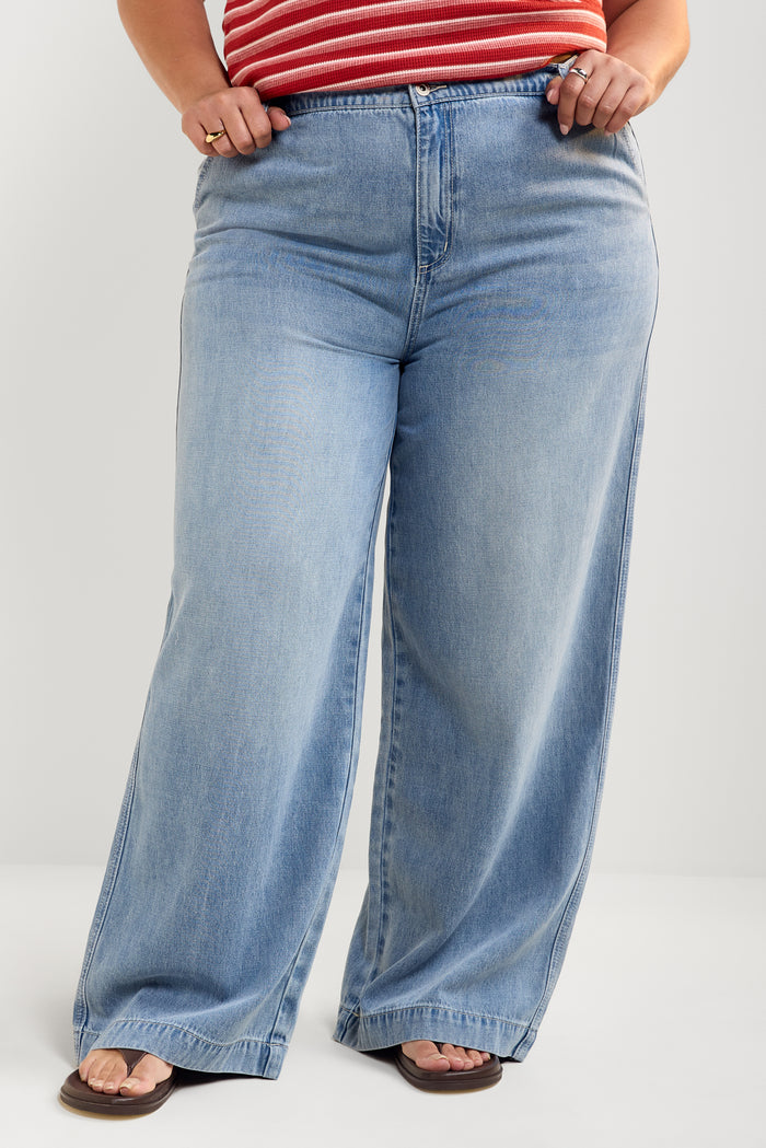 Soft Denim-Effect Trousers - 7046