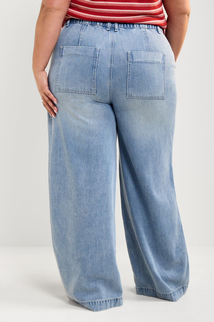 Soft Denim-Effect Trousers - 7046