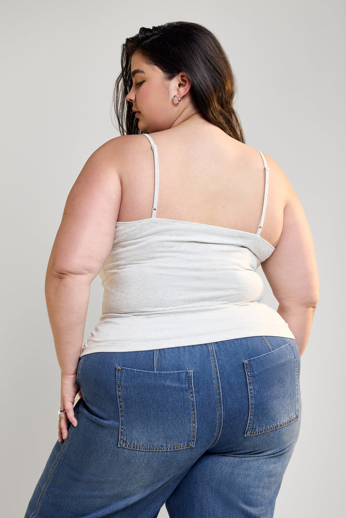 Square Neckline Fitted Tank Top - 9072