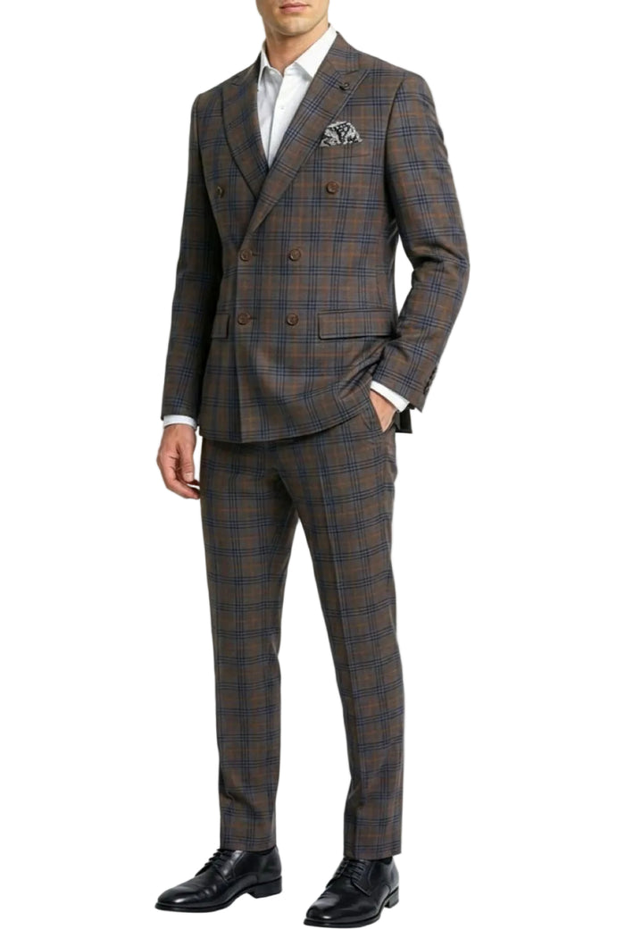 Plaid suit with a white shirt on a white background