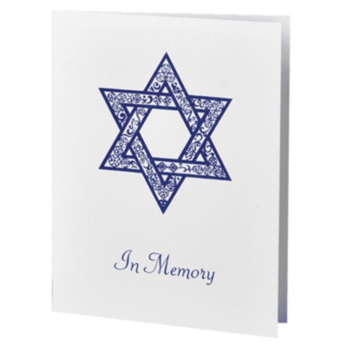 Star of david jewish service folder used in funeral service operations, from lynch supply