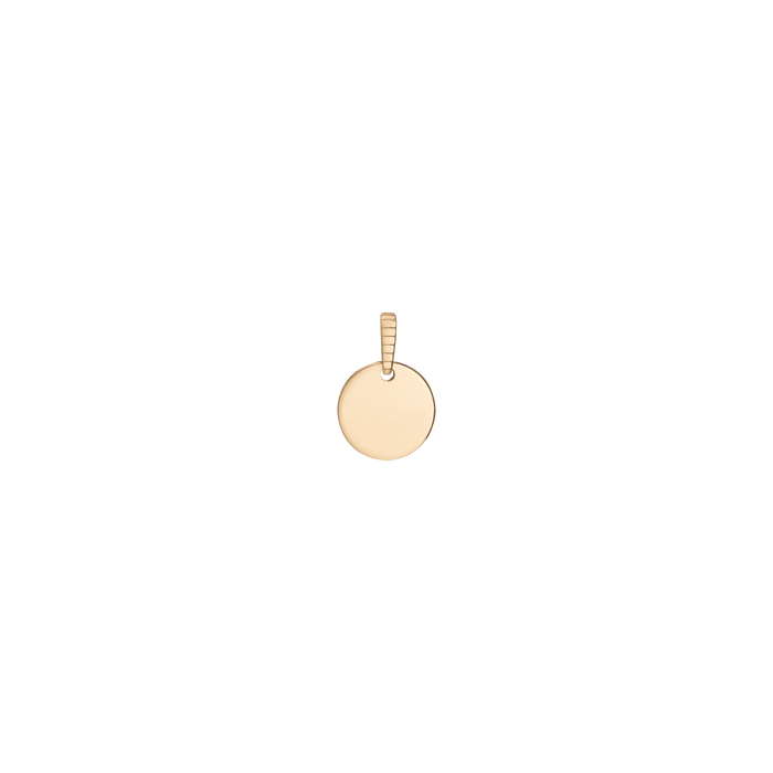 Story in Gold Engraved Pendant Vermeil 14k 18k Yellow Gold Mini (10mm)