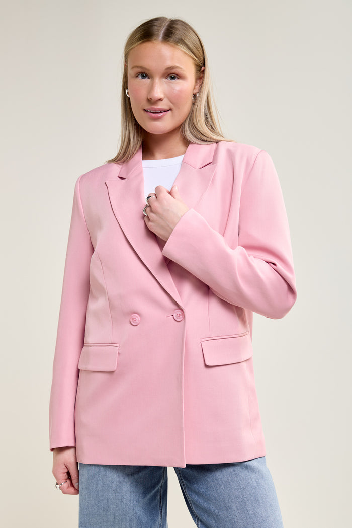 Straight Double-Breasted Blazer - 3033