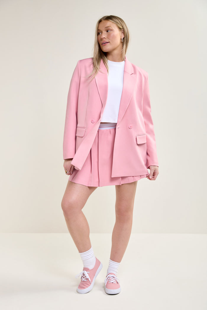 Straight Double-Breasted Blazer - 3033