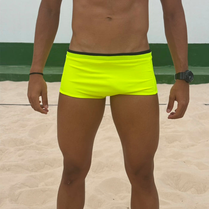 Sunga Athleta & Reis do Futevôlei - Amarelo Fluorescente/Preto