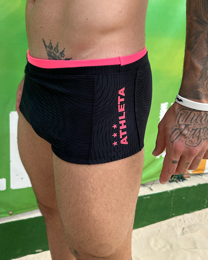 Sunga Athleta & Reis do Futevôlei - Preto/Rosa Neon
