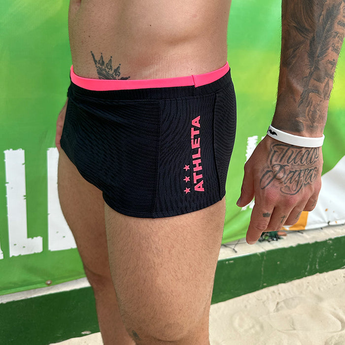 Sunga Athleta & Reis do Futevôlei - Preto/Rosa Neon