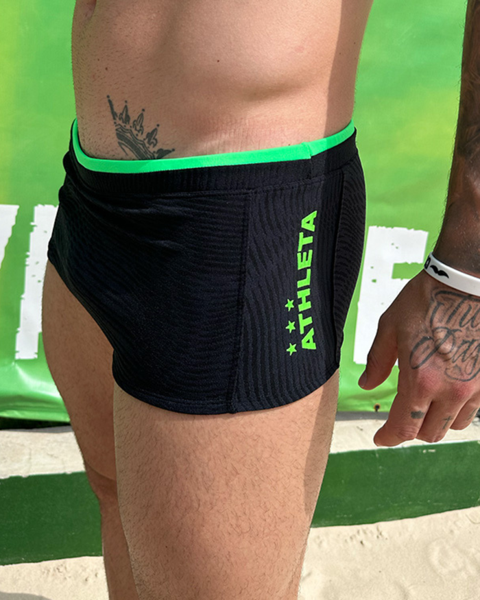 Sunga Athleta & Reis do Futevôlei - Preto/Verde Neon