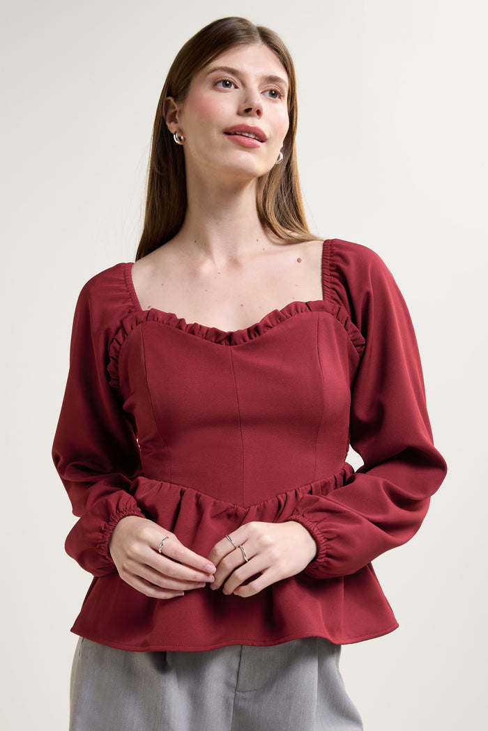 Sweetheart Bustier Blouse - 4088