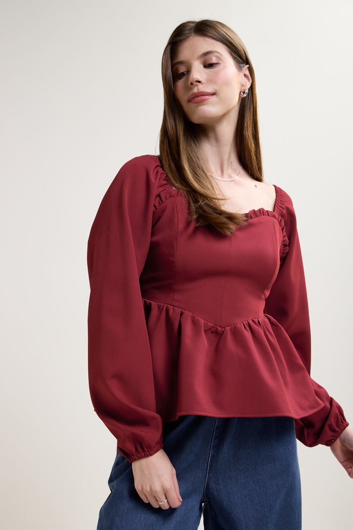 Sweetheart Bustier Blouse - 4088