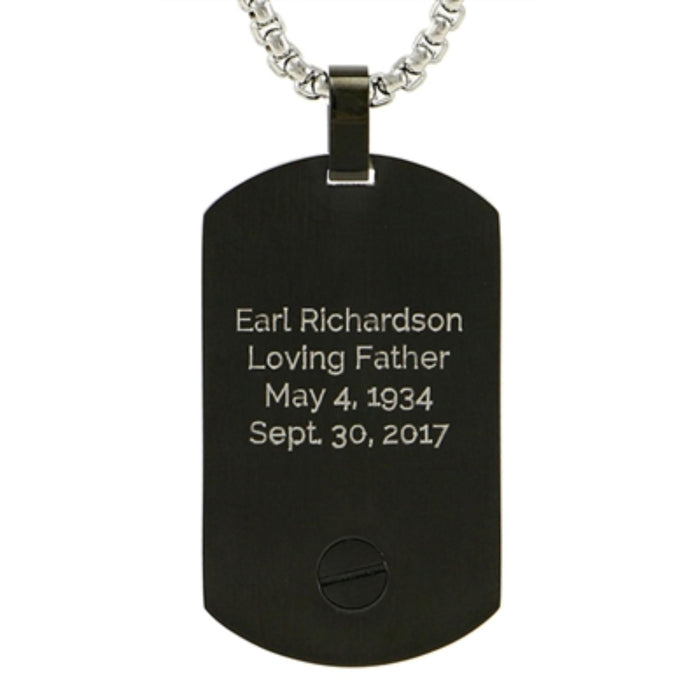 TAG CREMATION PENDANT-ONYX