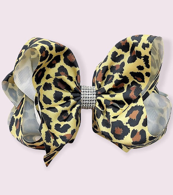 Tan Leopard DBL Stack Bow