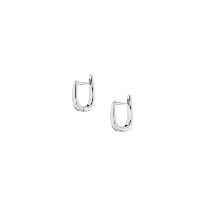 Tapered Huggie Earrings Vermeil White Gold First