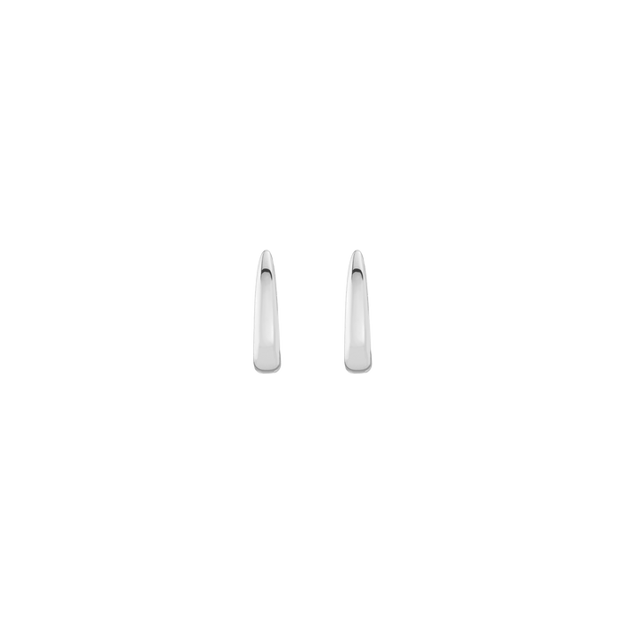 Tapered Huggie Earrings Vermeil White Gold
