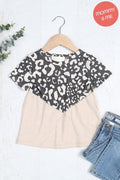 Taupe/Charcoal Leop V Top