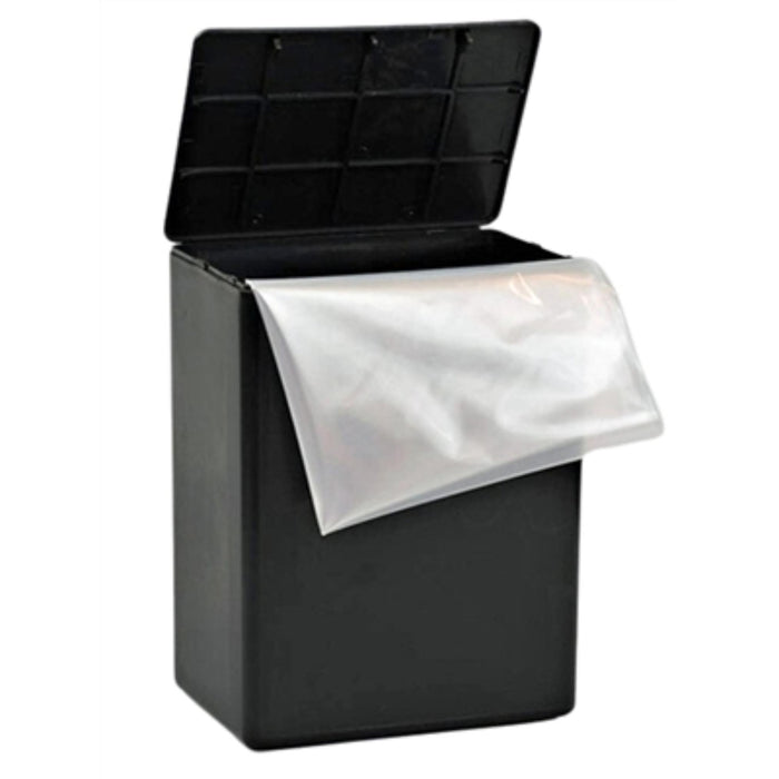 TEMPORARY CREMATION URNS-BLACK PLASTIC WITH SECURE SNAP-LOCK  LID