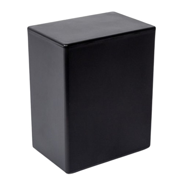 Temporary cremation urns-black plastic with secure snap-lock  lid cremation supplies and equipment product