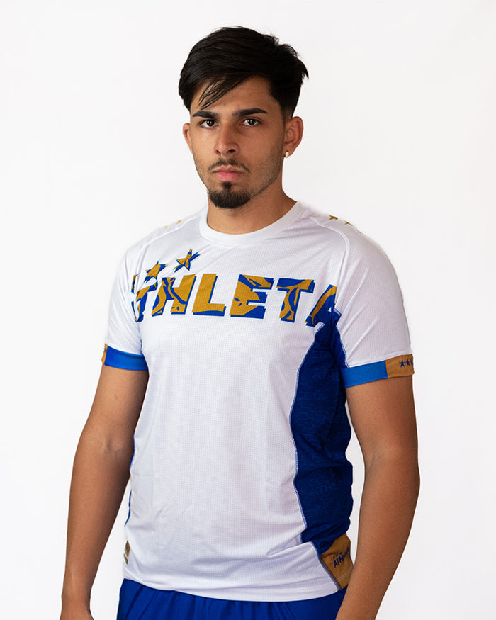 Térmica Manga Curta Athleta SS25 Futevôlei - Blue White Gold