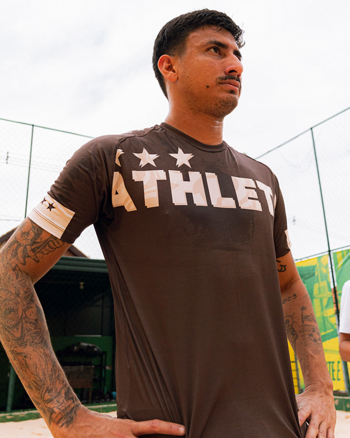 Térmica Manga Curta Masculina Athleta SS25 Comfort - Brown