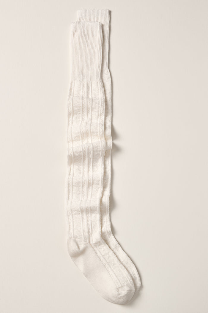 Textured Knit Knee High Socks - A0283