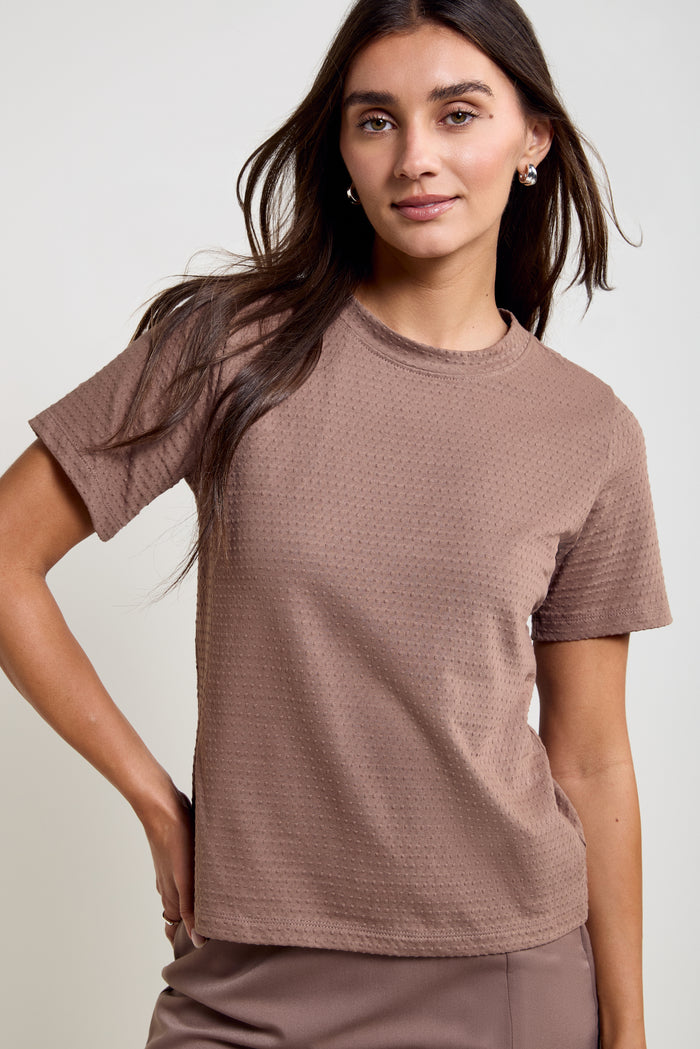 Textured Polka Dot T-Shirt - 9203