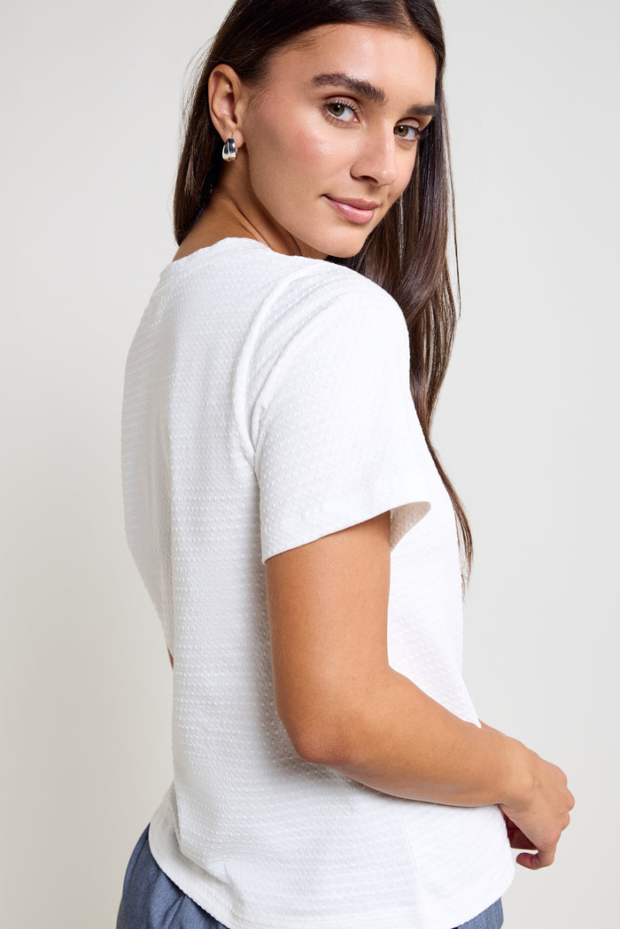 Textured Polka Dot T-Shirt - 9203