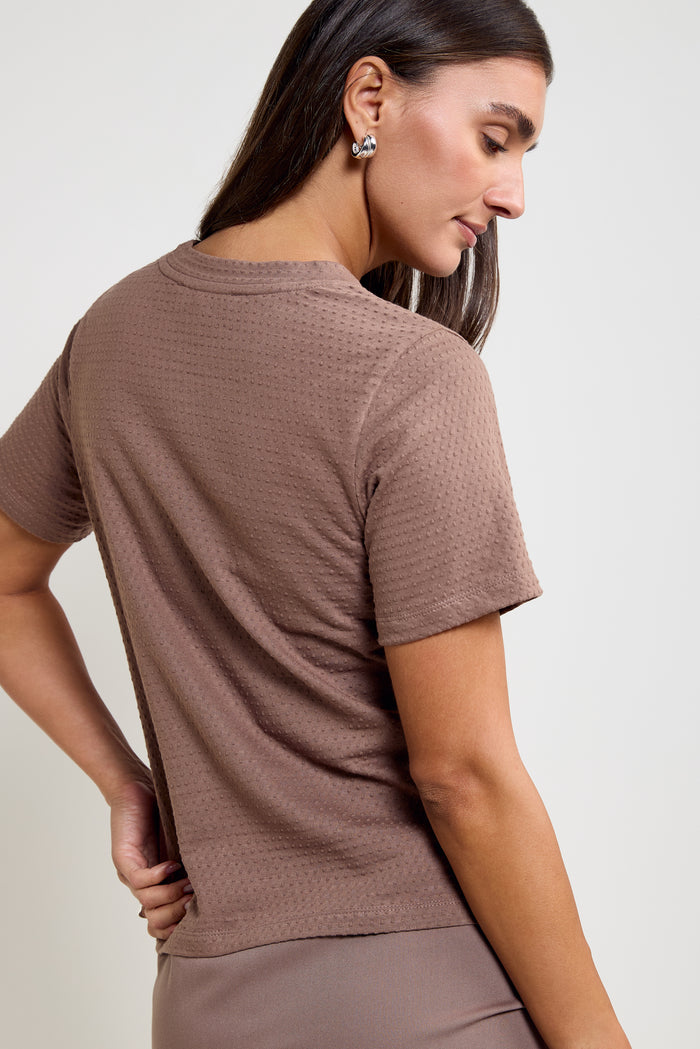 Textured Polka Dot T-Shirt - 9203