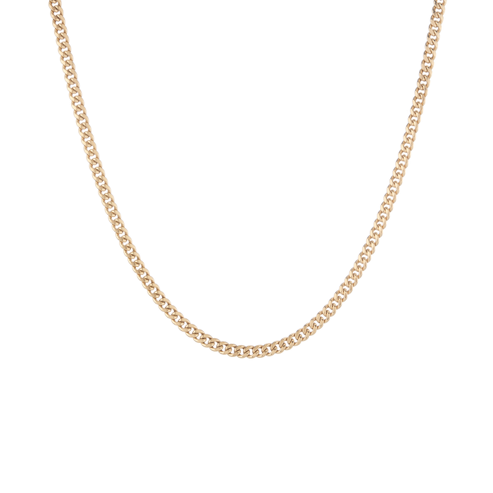 Medium Cuban Chain Necklace Vermeil 14k Yellow Gold 20in 22in First