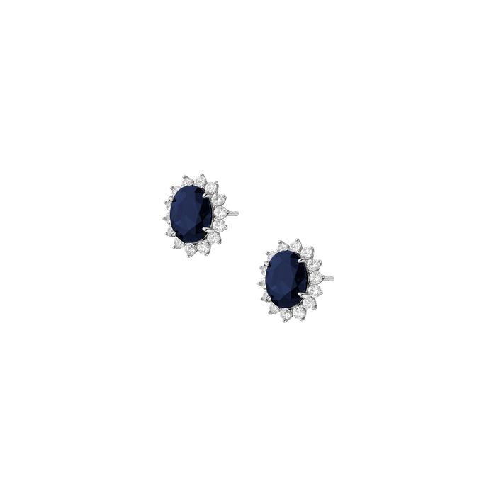 The Diana Stud Earrings Vermeil White Gold