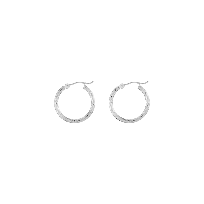 Thin Twisted Hoop Earrings (20mm)