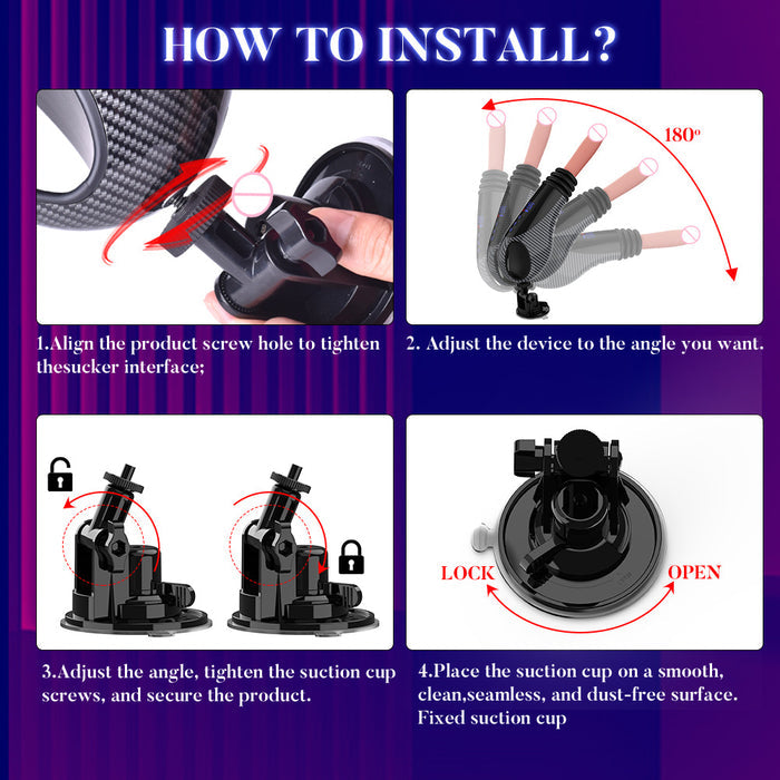 Thrusting Vibrating Heating Dildo Sex Machine Hand or Handsfree