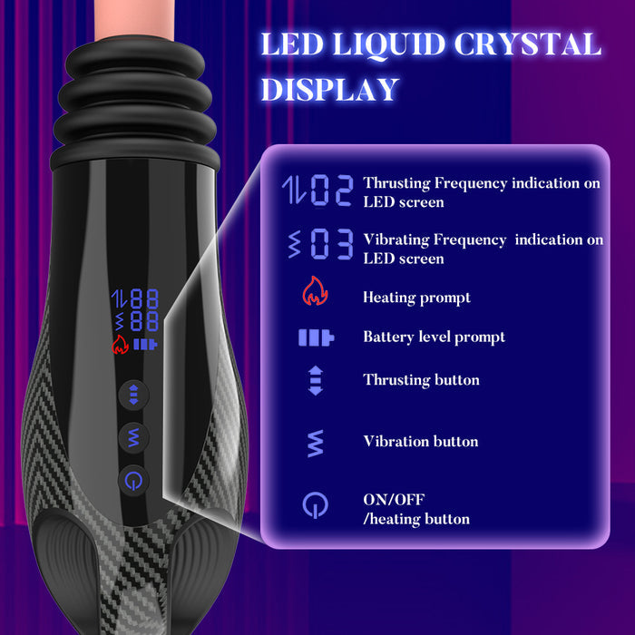 Thrusting Vibrating Heating Dildo Sex Machine Hand or Handsfree