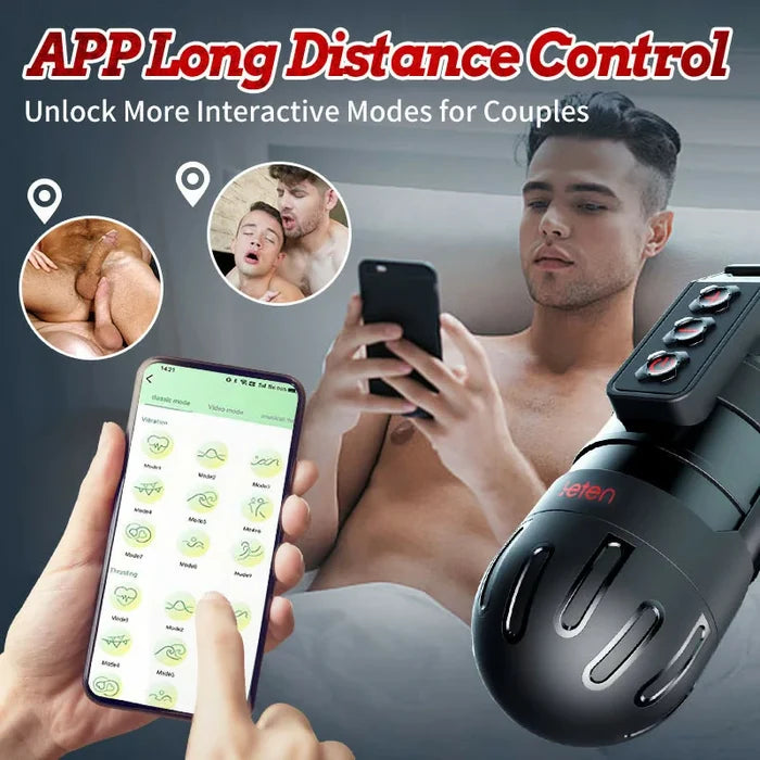 Thunder 10 Vibrating Masturbation Cups and Pussy Pockets 2 in 1 APP Control