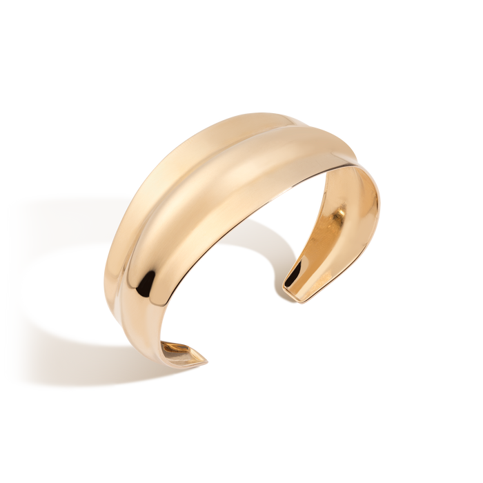 Tidal Cuff Bracelet Stainless Steel Yellow Gold One-size