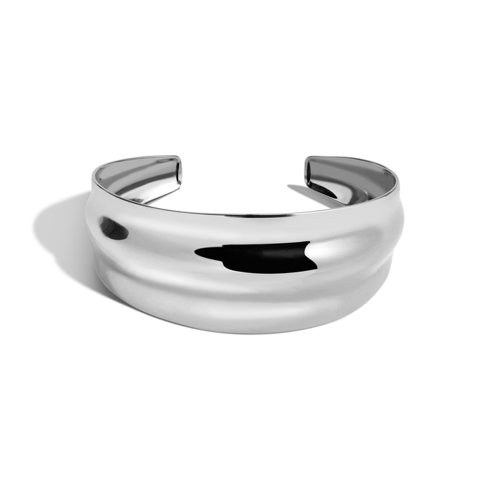 Tidal Cuff Bracelet Stainless Steel White Gold One-size First