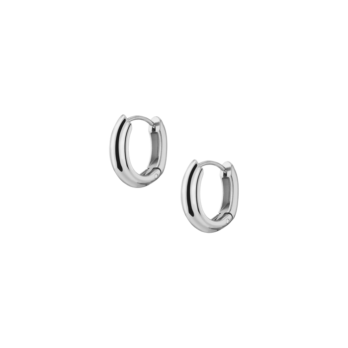 Tidal Hoop Earrings Stainless Steel White Gold First