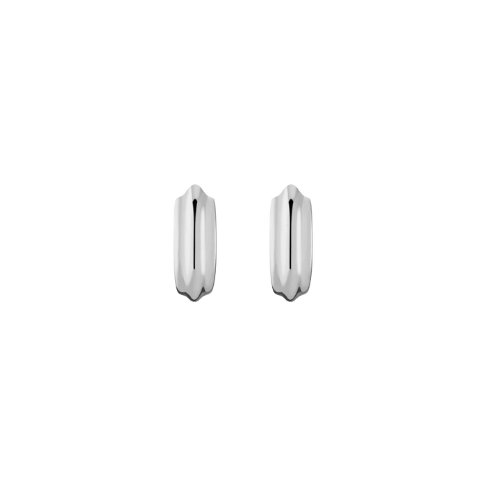 Tidal Hoop Earrings Stainless Steel White Gold