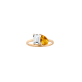 Toi et Moi Gemstone Classic Ring - White Topaz & Citrine Vermeil Yellow Gold First